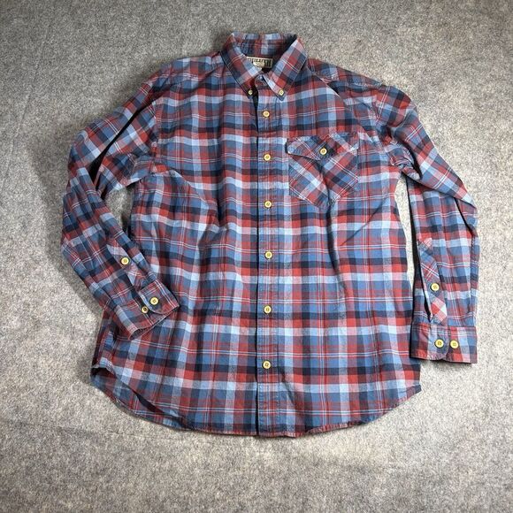 Duluth Trading Co Shirt Mens Large Plaid Cotton Button Down Flannel Outdoor Camp - Picture 1 of 7